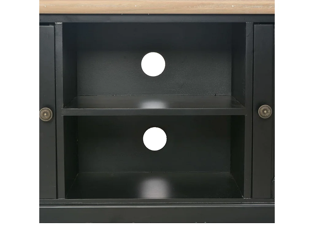 Meuble télé buffet tv télévision design pratique noir 120 cm bois 2502205