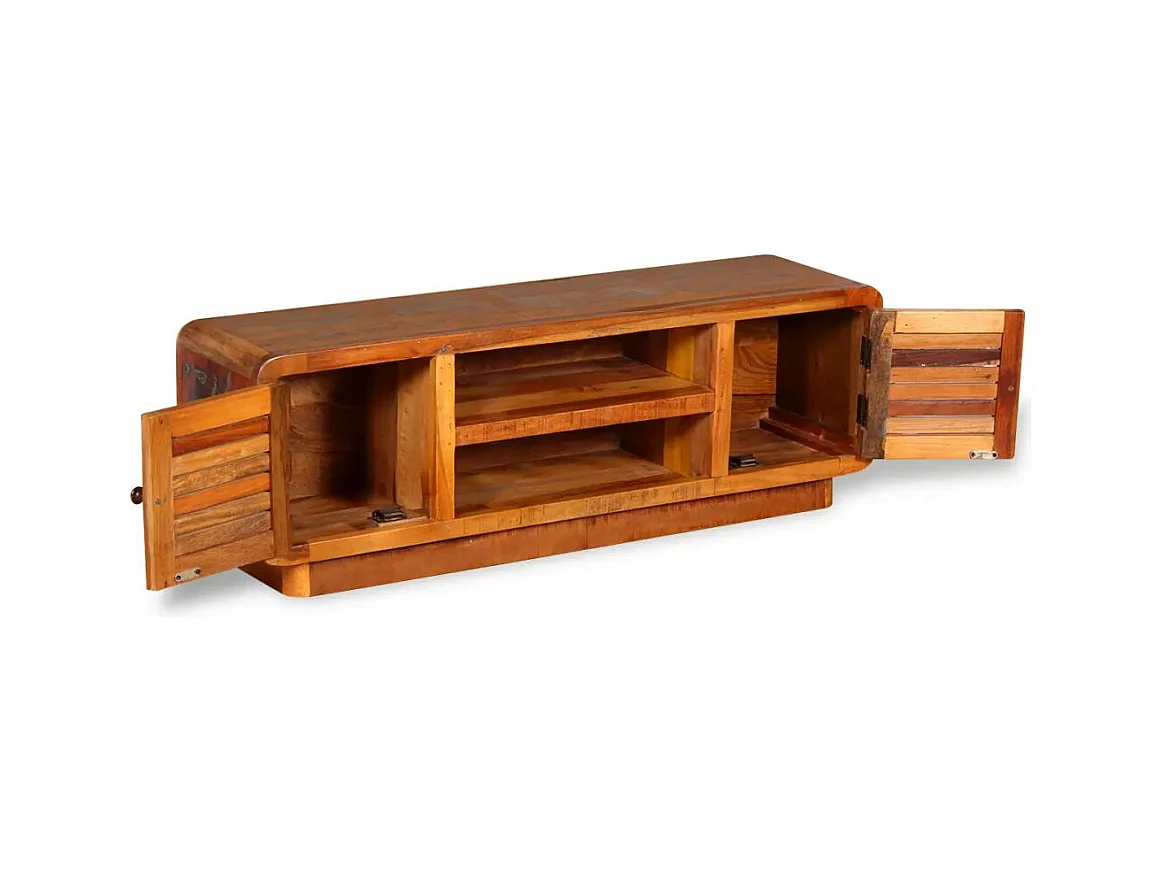 Mueble TV buffet TV diseño práctico madera maciza recuperada 120 cm 2502157