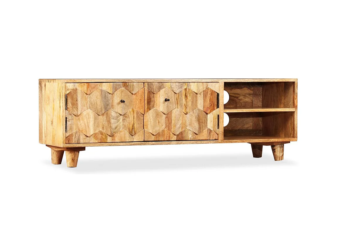 Mueble de TV Aparador de TV Diseño práctico Madera maciza de mango 118 cm 2502169