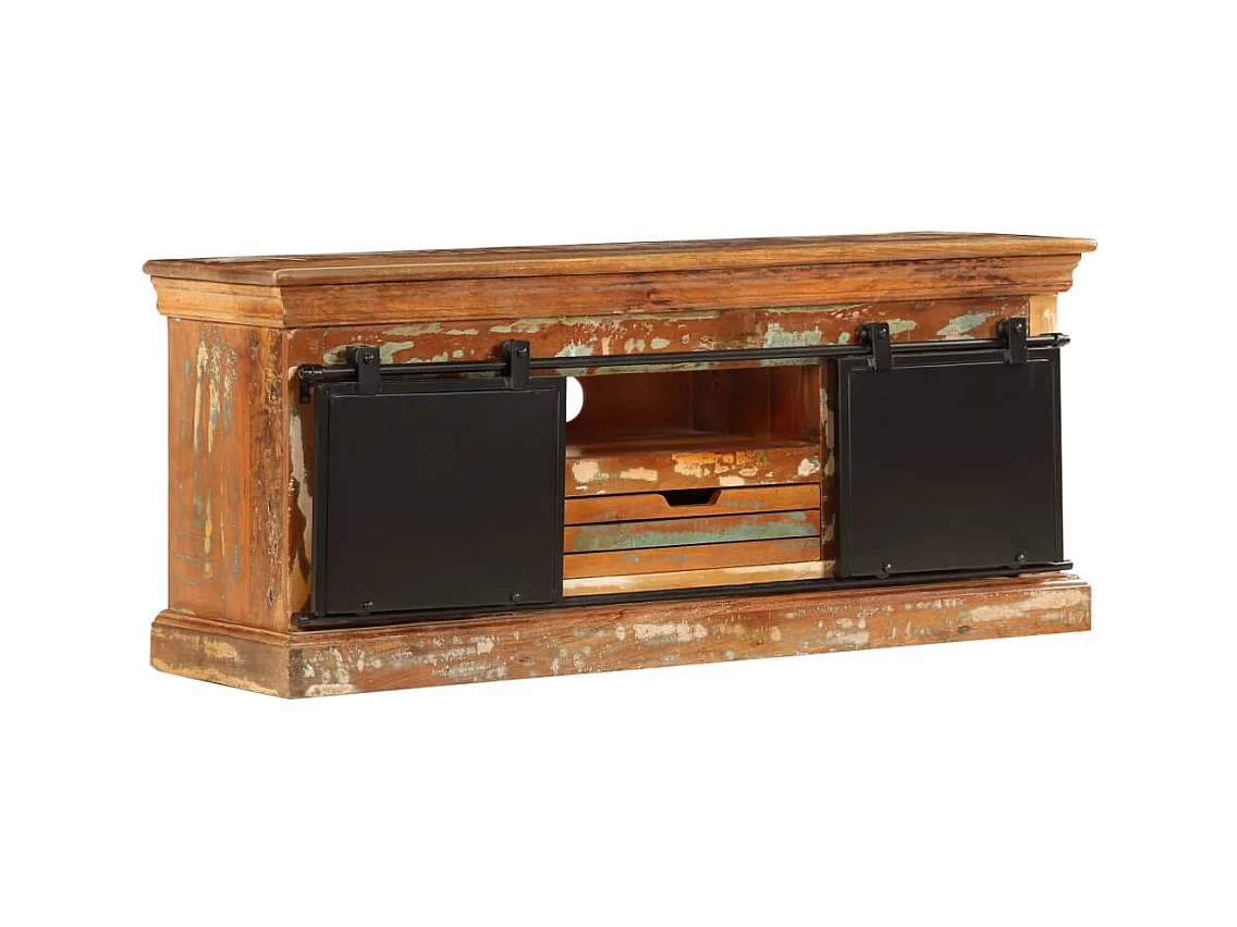 Mobile TV TV buffet dal design pratico 110 cm in legno massello di recupero 2502287