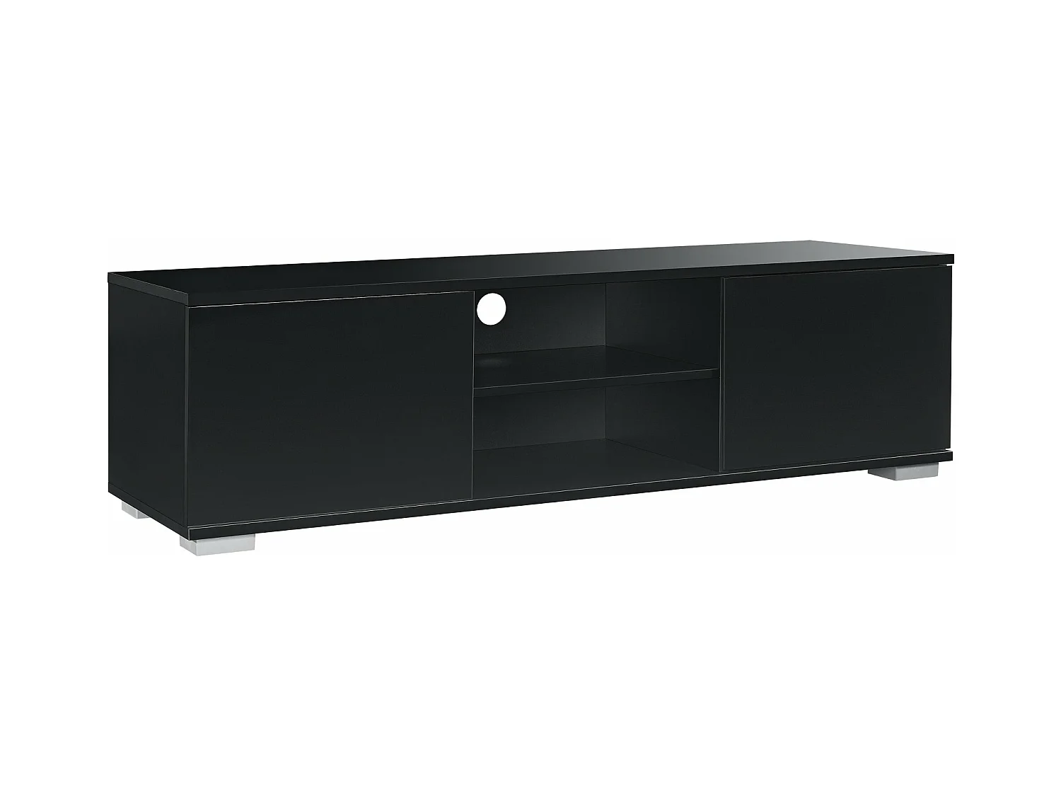 Meuble TV s bas effet bois noire 120 x 40 x 34.5 cm 03_0002868