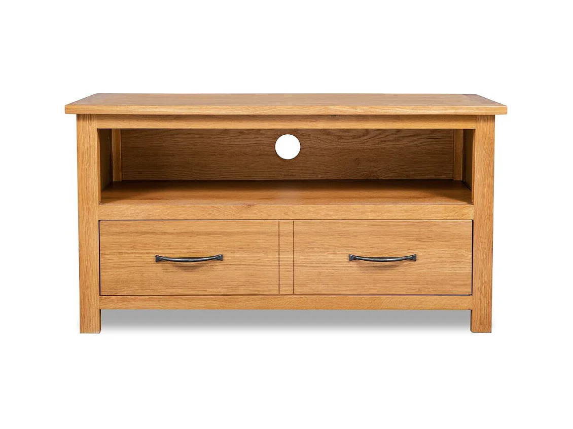 Meuble télé tv bois beige 90 x 35 x 48 cm 2502089