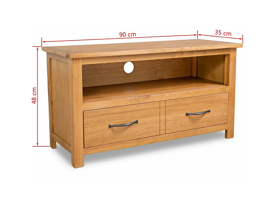 Meuble télé tv bois beige 90 x 35 x 48 cm 2502089