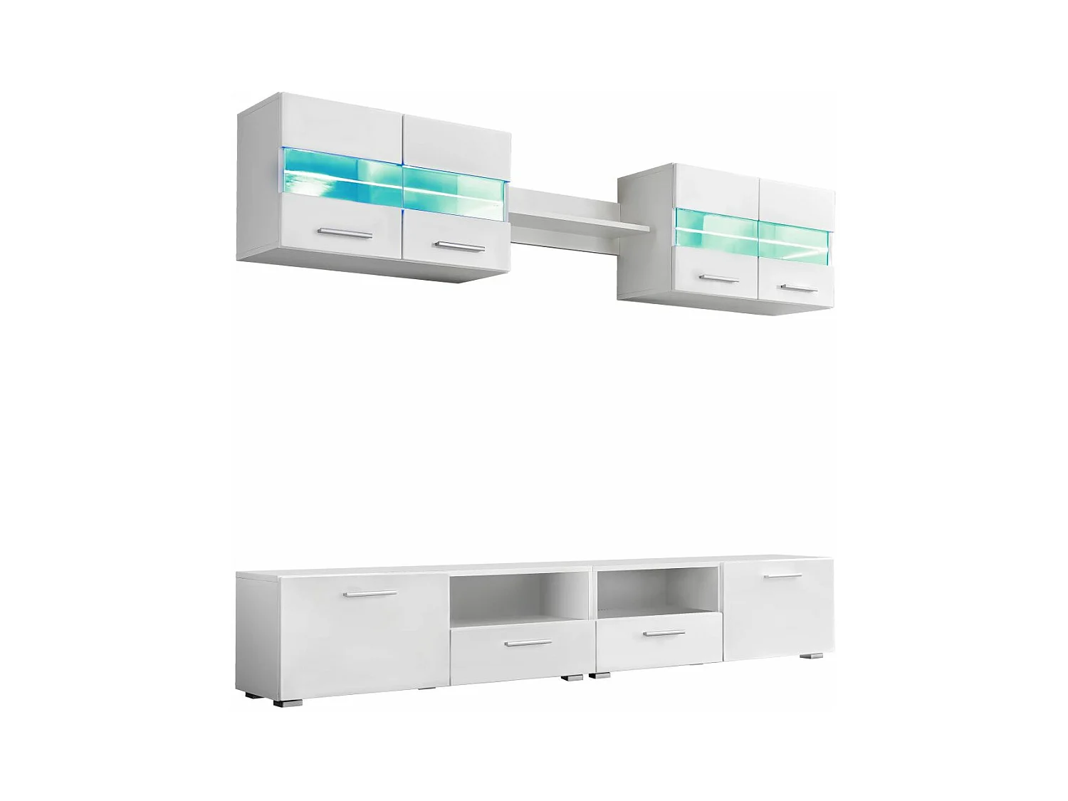 Meuble télé tv blanc 100 x 30 x 34 cm 2502291