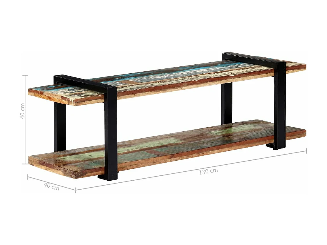 Móvel de TV Buffet de TV design prático 130 cm madeira recuperada maciça 2502067