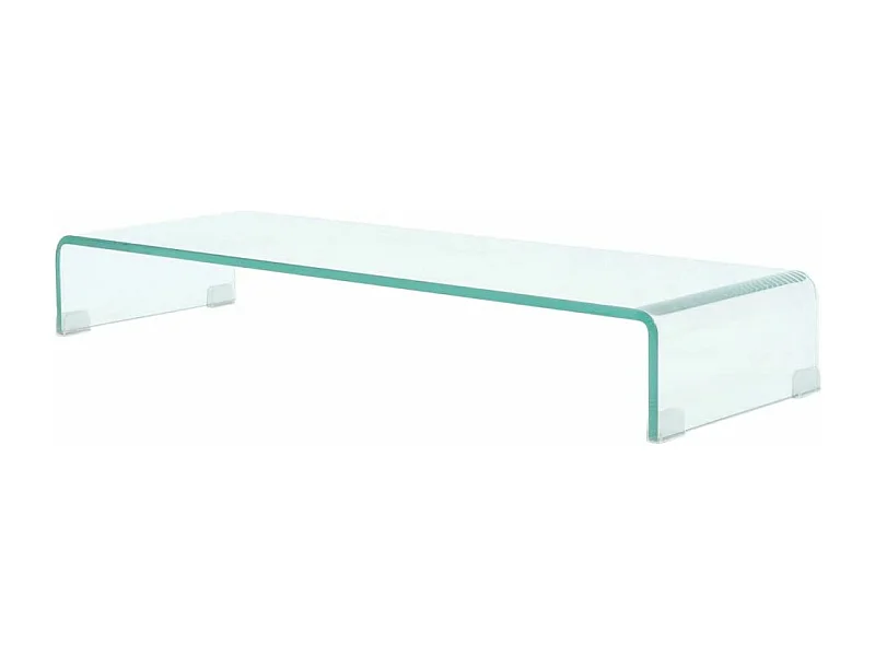 Mueble TV buffet TV diseño práctico televisión para monitor de 90 cm cristal transparente 2502254