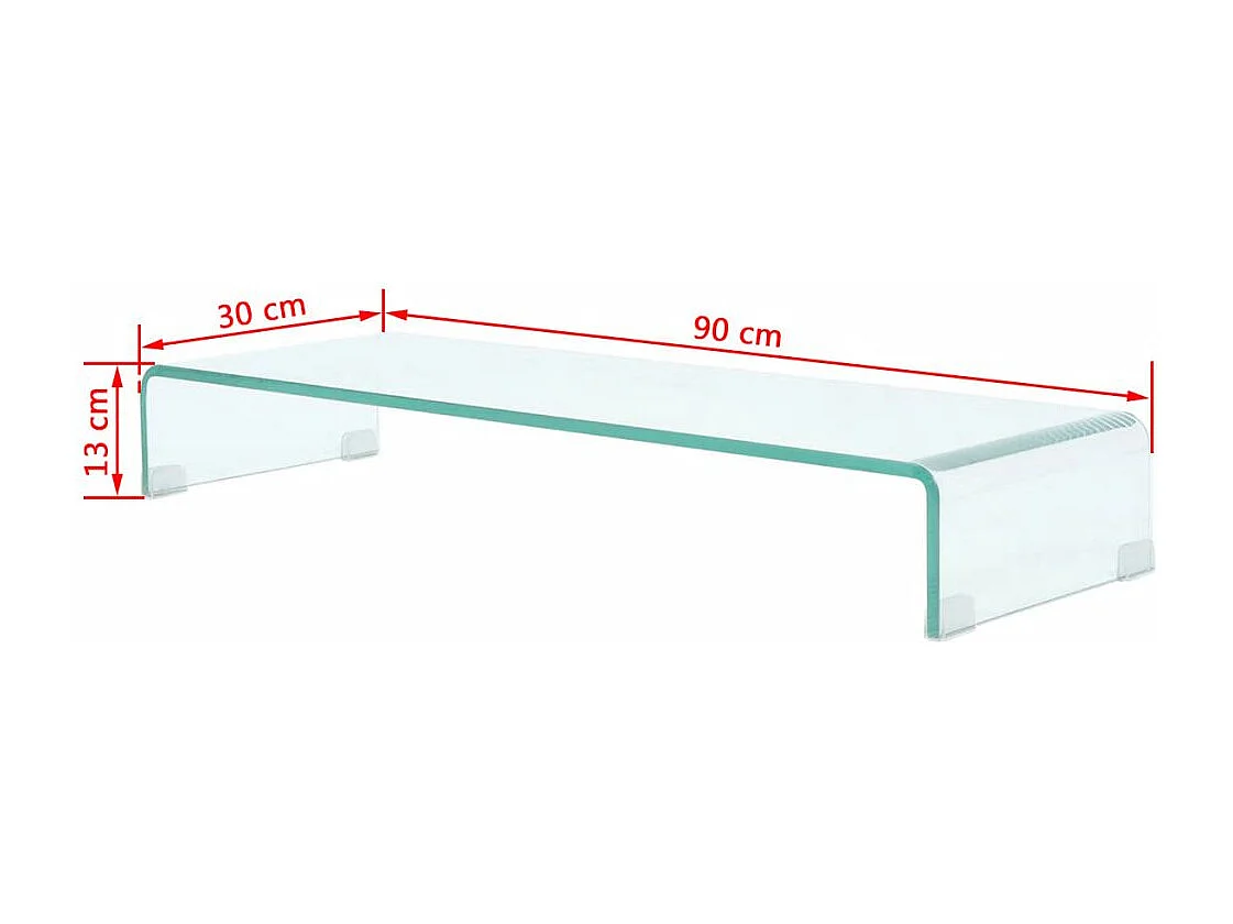 Armário de TV Buffet de TV design prático para monitor de vidro transparente de 90 cm 2502254