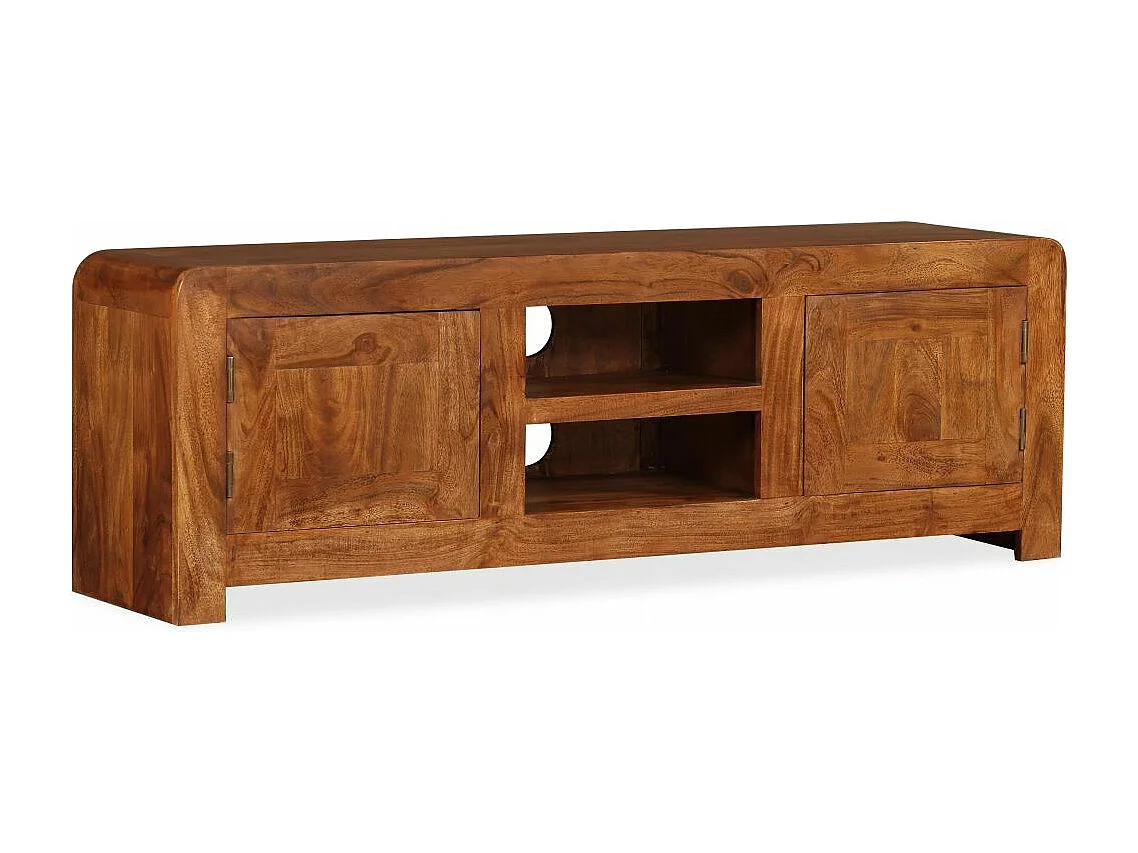 Mobile TV credenza TV design pratico in legno massello con finitura sesham 120 cm 2502164
