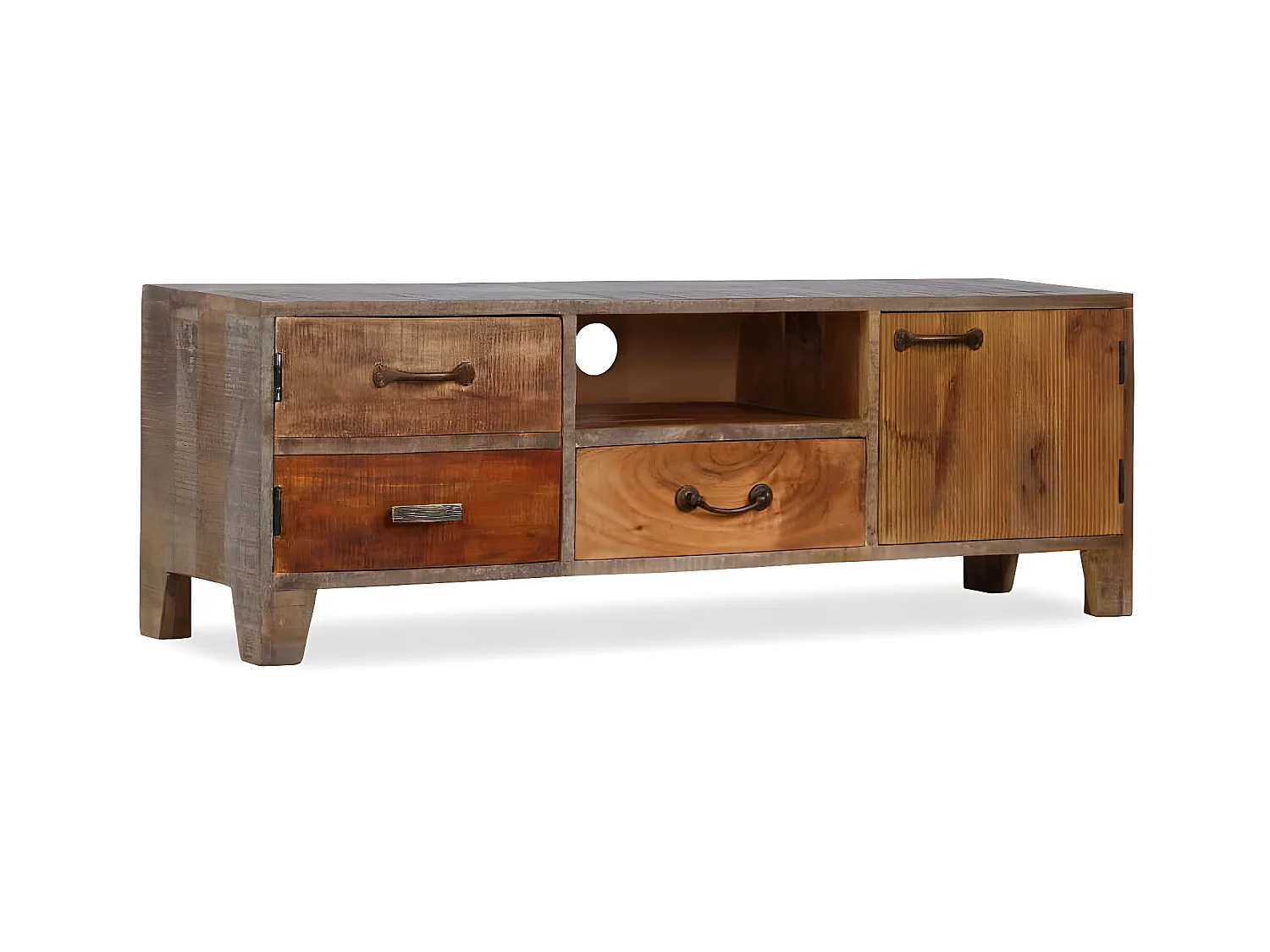 Meuble télé buffet tv télévision design pratique bois massif vintage 118 cm 2502184
