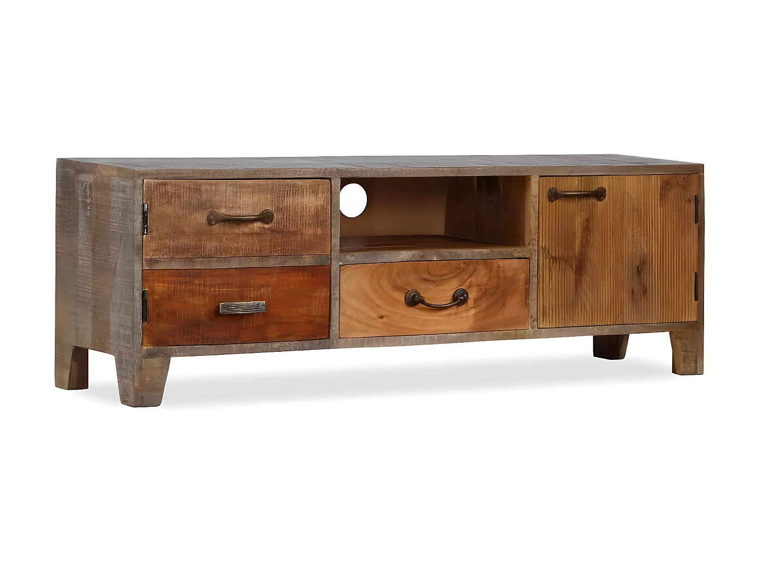 Meuble télé buffet tv télévision design pratique bois massif vintage 118 cm 2502184