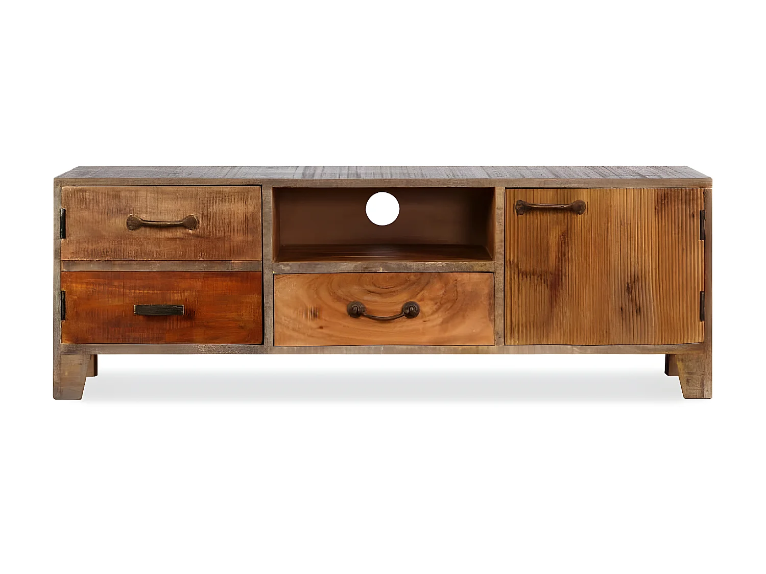Meuble télé buffet tv télévision design pratique bois massif vintage 118 cm 2502184