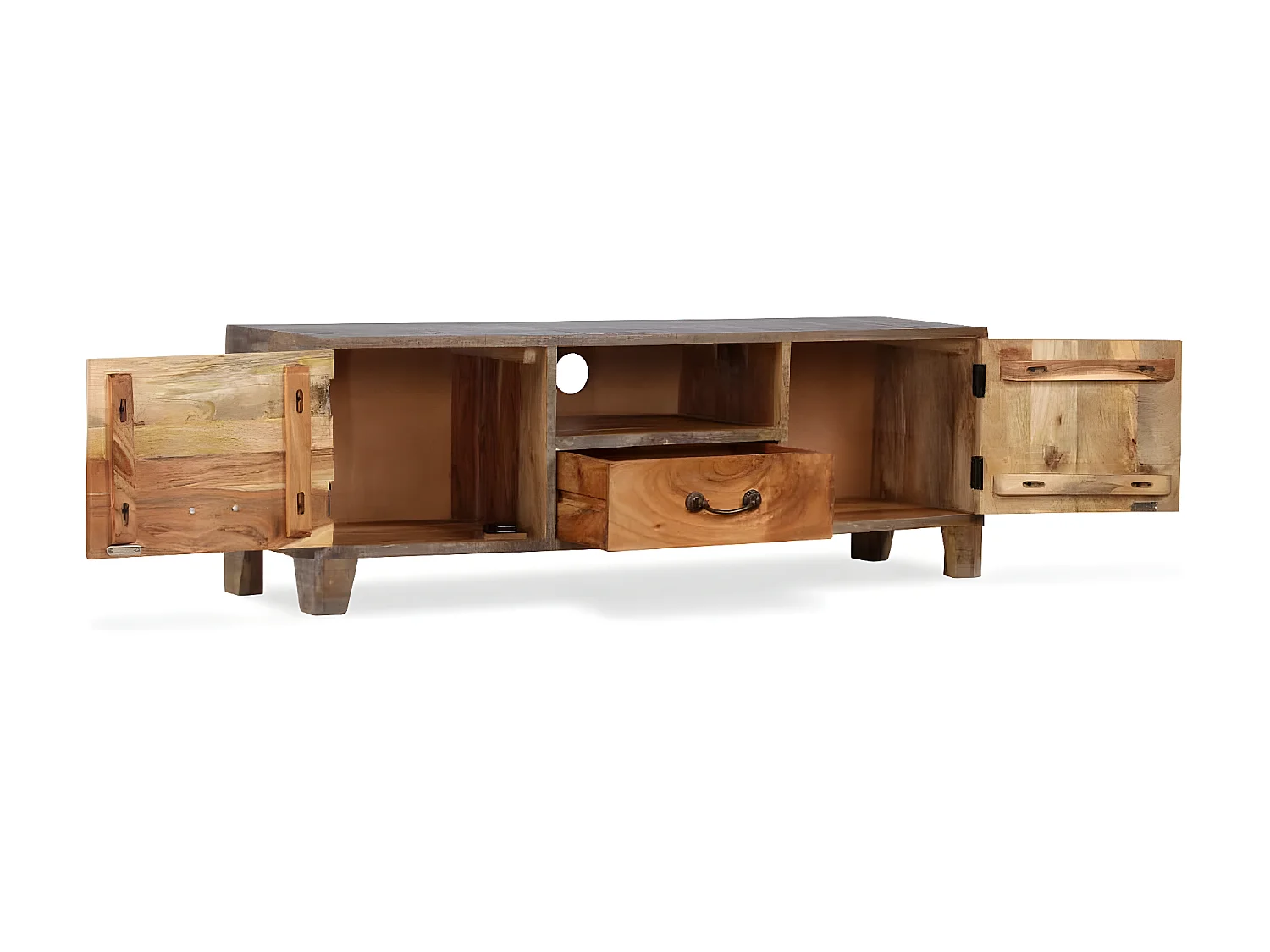 Meuble télé buffet tv télévision design pratique bois massif vintage 118 cm 2502184