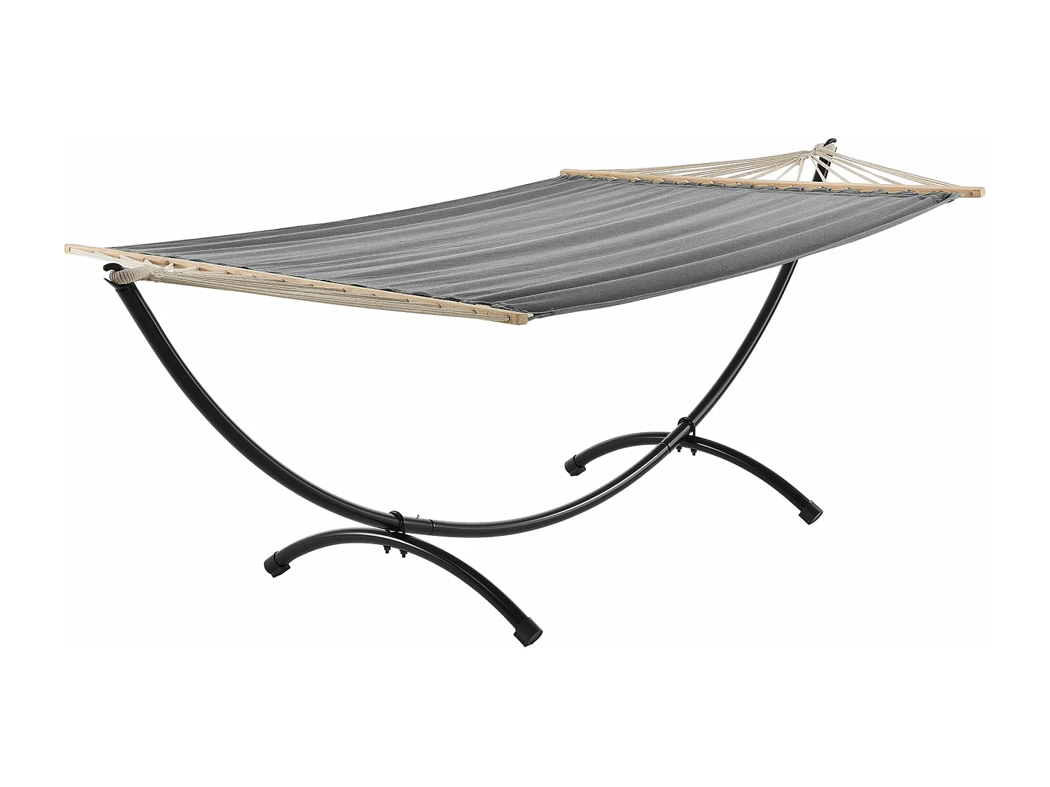 Amaca con struttura in metallo sinterizzato in cotone poliestere 220 cm grigio nero 03_0002173