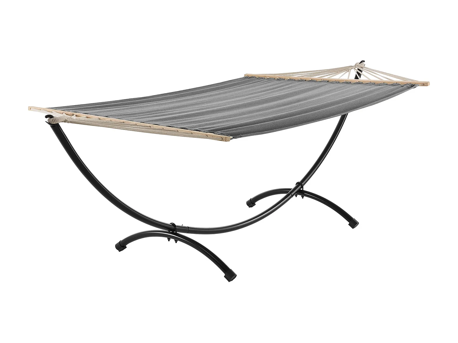 Amaca con struttura in metallo sinterizzato in cotone poliestere 220 cm grigio nero 03_0002173