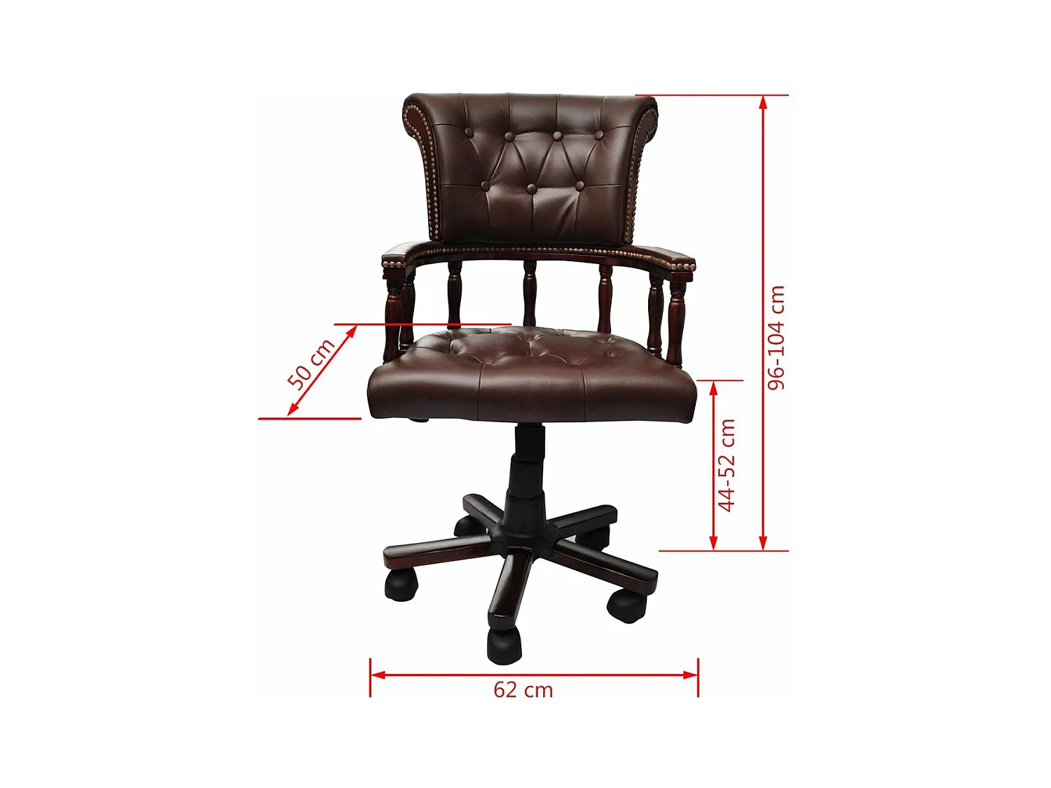 Fauteuil chaise chaise de cuir marron 62 x 50 x 104 cm 0502056