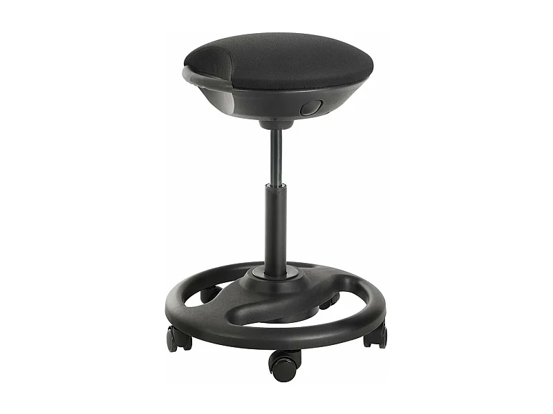 Sgabello operativo dinamico sedia da ufficio ergonomica girevole con ruote seduta extra larga inclinazione 10° altezza regolabile imbottitura spessa nero 12_0001457