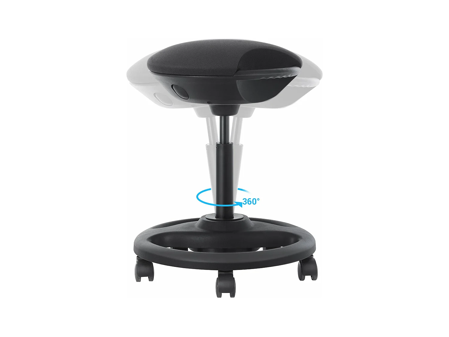 Tabouret de travail dynamique noire 50 x 50 x 55 cm 12_0001457