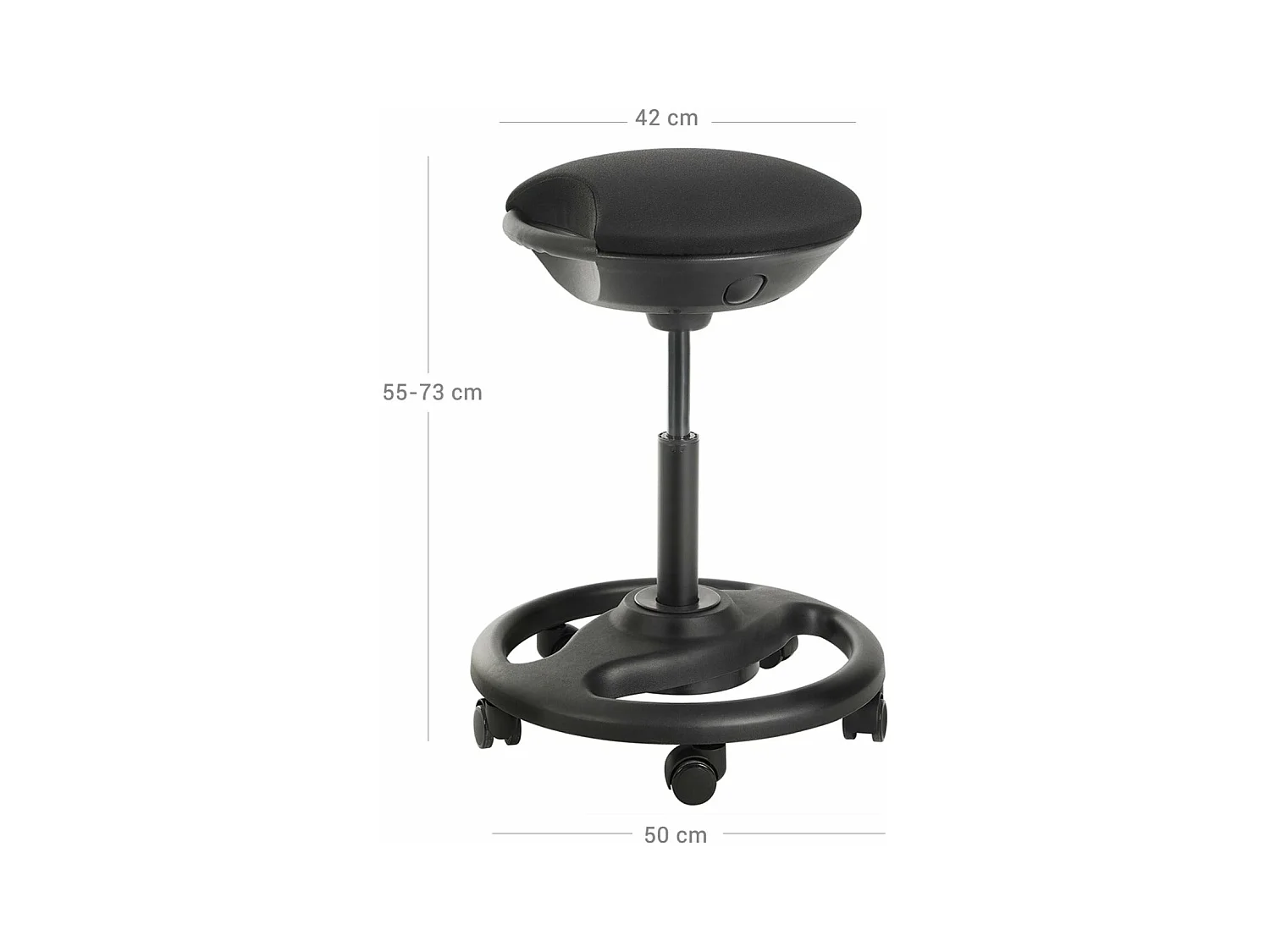 Tabouret de travail dynamique noire 50 x 50 x 55 cm 12_0001457