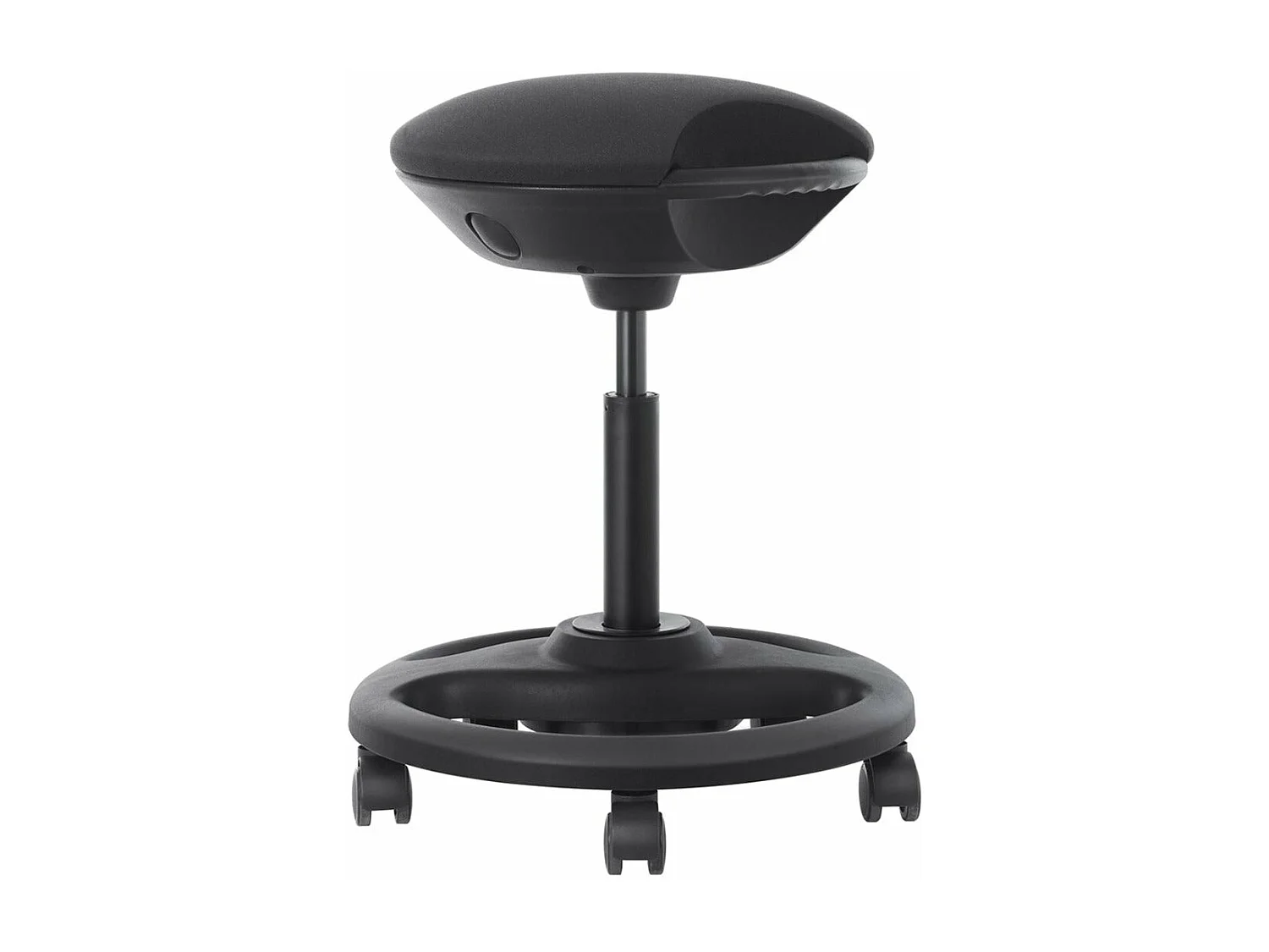 Sgabello operativo dinamico sedia da ufficio ergonomica girevole con ruote seduta extra larga inclinazione 10° altezza regolabile imbottitura spessa nero 12_0001457