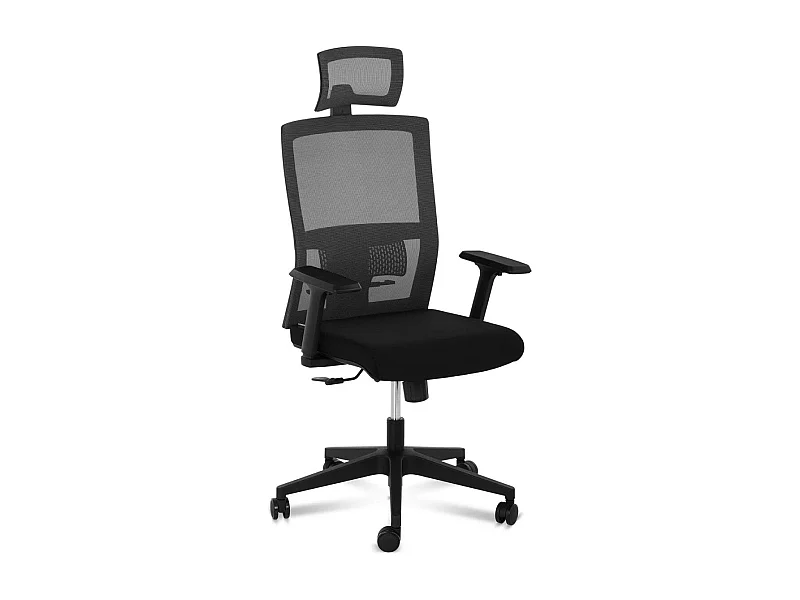 Sillón silla asiento de oficina respaldo de malla reposacabezas carga máxima 150 kg negro 14_0000879