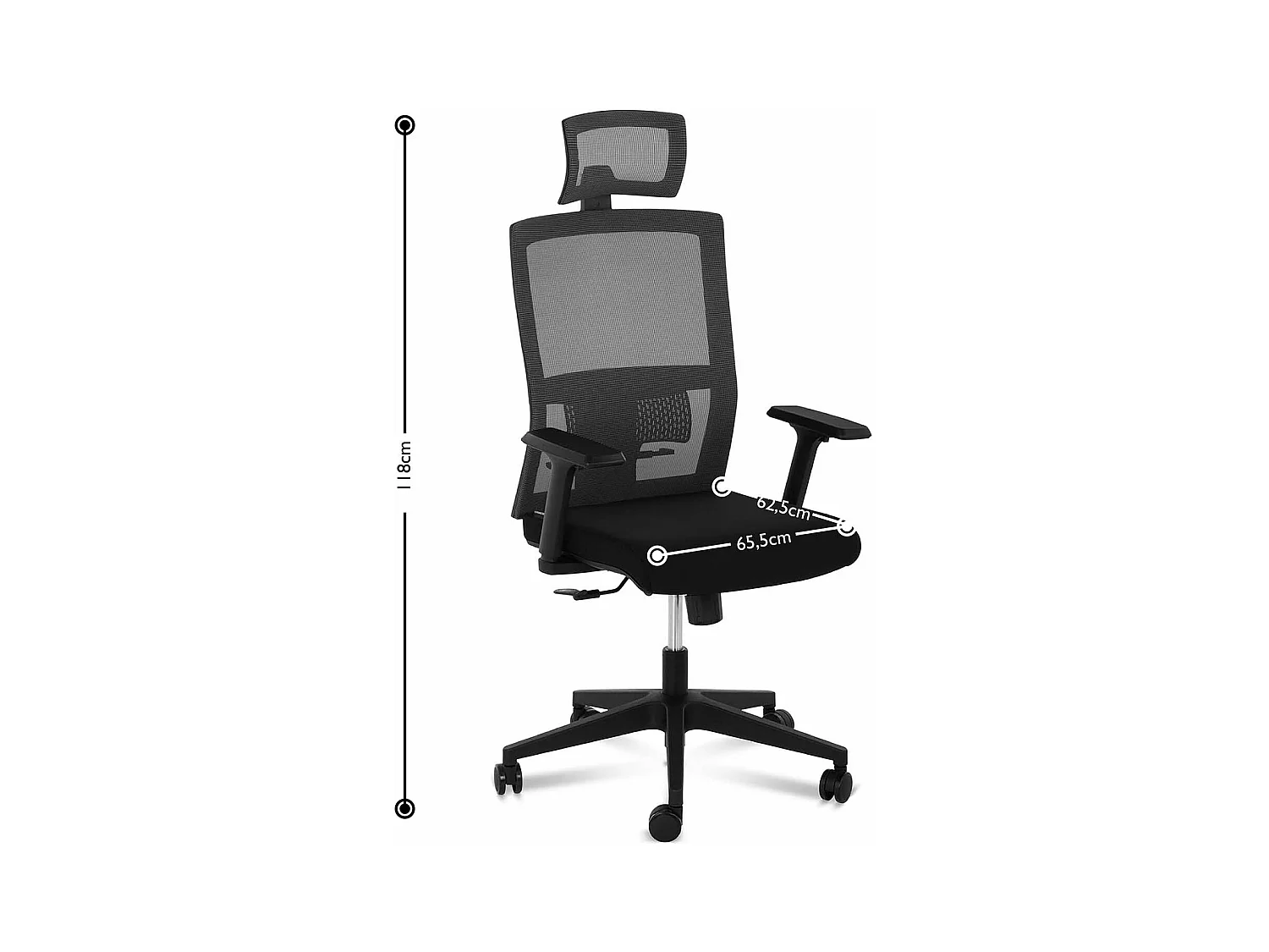 Fauteuil chaise siège de noire 65.5 x 62.5 x 118 cm 14_0000879