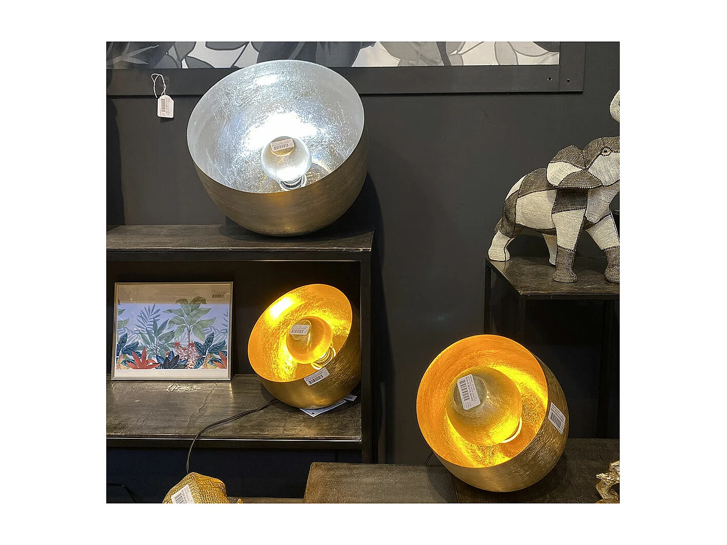 Lampe table Samuel argent modèle moyen E27 25W