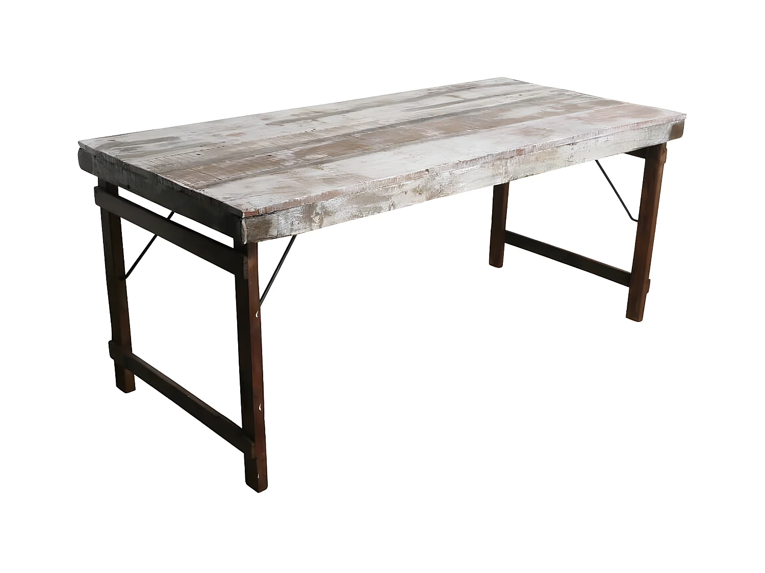 VINTAGE- Table pliante bois blanc