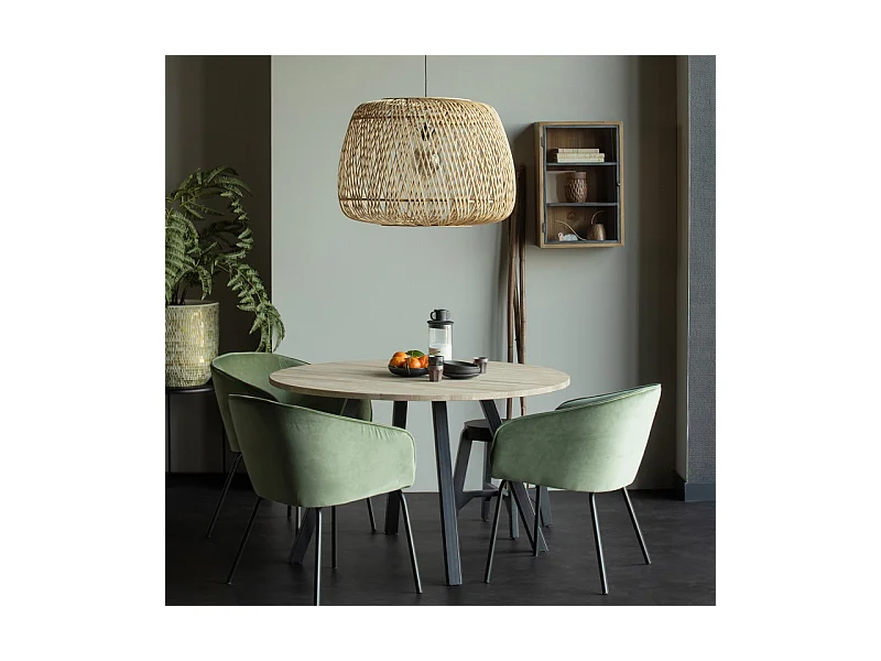 TABLO - Mesa de comedor redonda de madera D 120