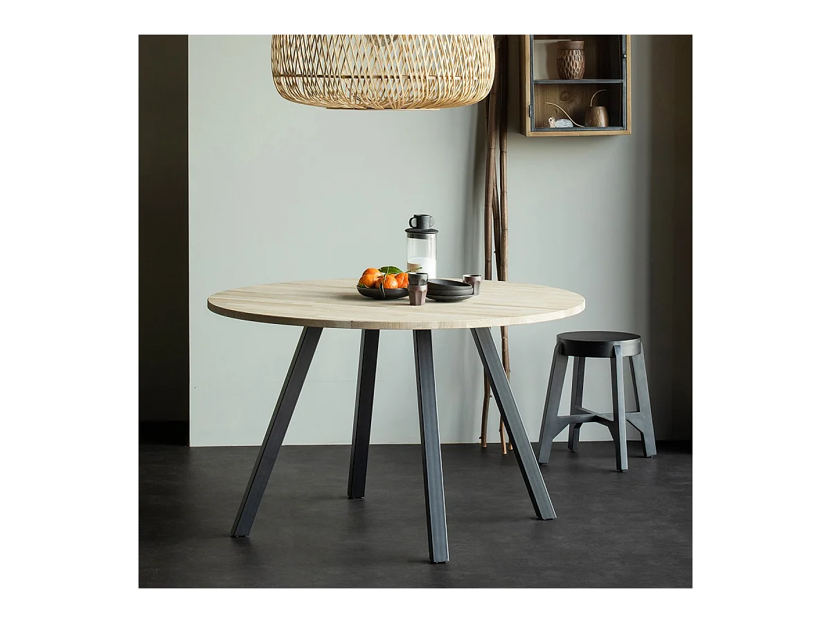 TABLO - Mesa de comedor redonda de madera D 120