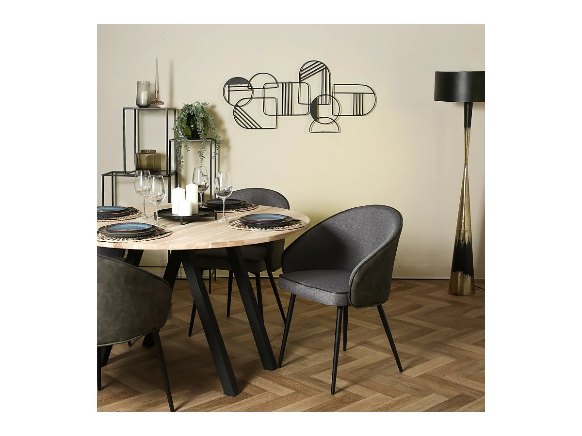 TABLO - Mesa de comedor redonda de madera D 120