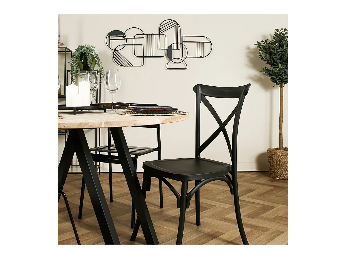 TABLO - Mesa de comedor redonda de madera D 120