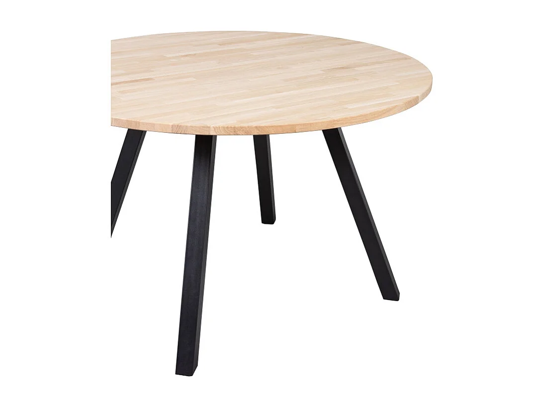 Table à manger ronde 120cm en bois de chêne FSC LAURA