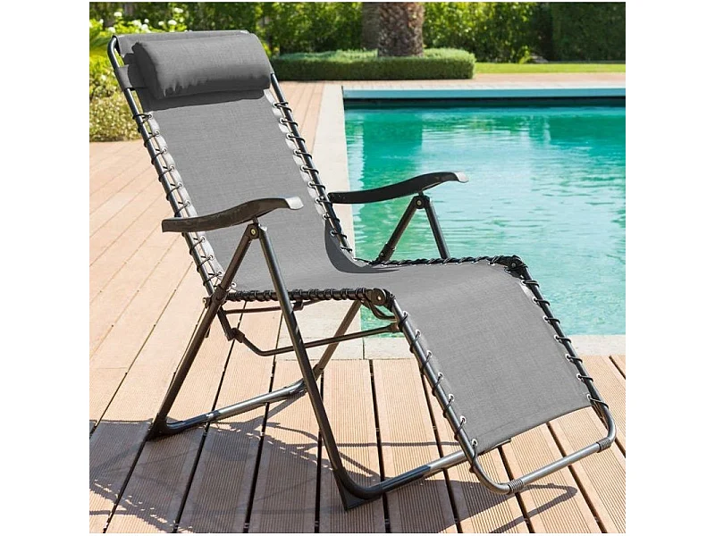 Fauteuil détente d'extérieur Hespéride Silos gris anthracite