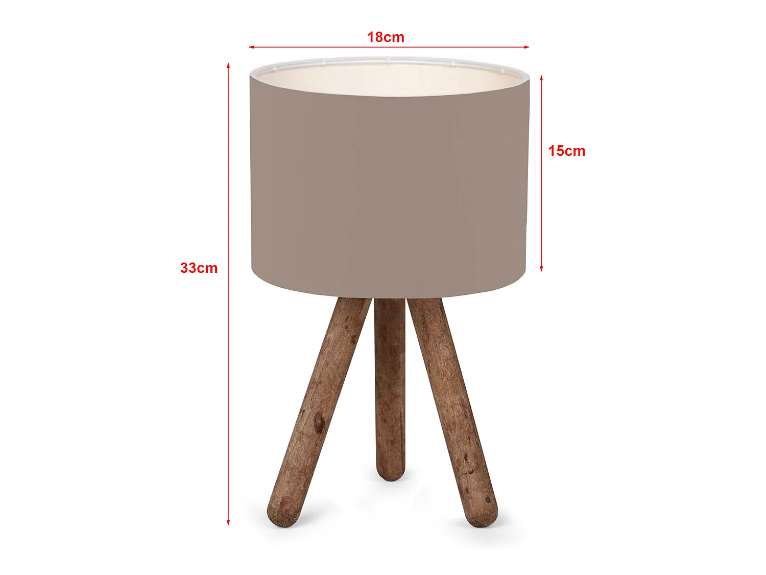 Lampe de bureau Preston E27 hauteur 33 cm bois naturel / sable [lux.pro]