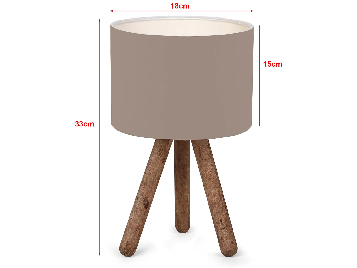 Lampe de bureau Preston E27 hauteur 33 cm bois naturel / sable [lux.pro]