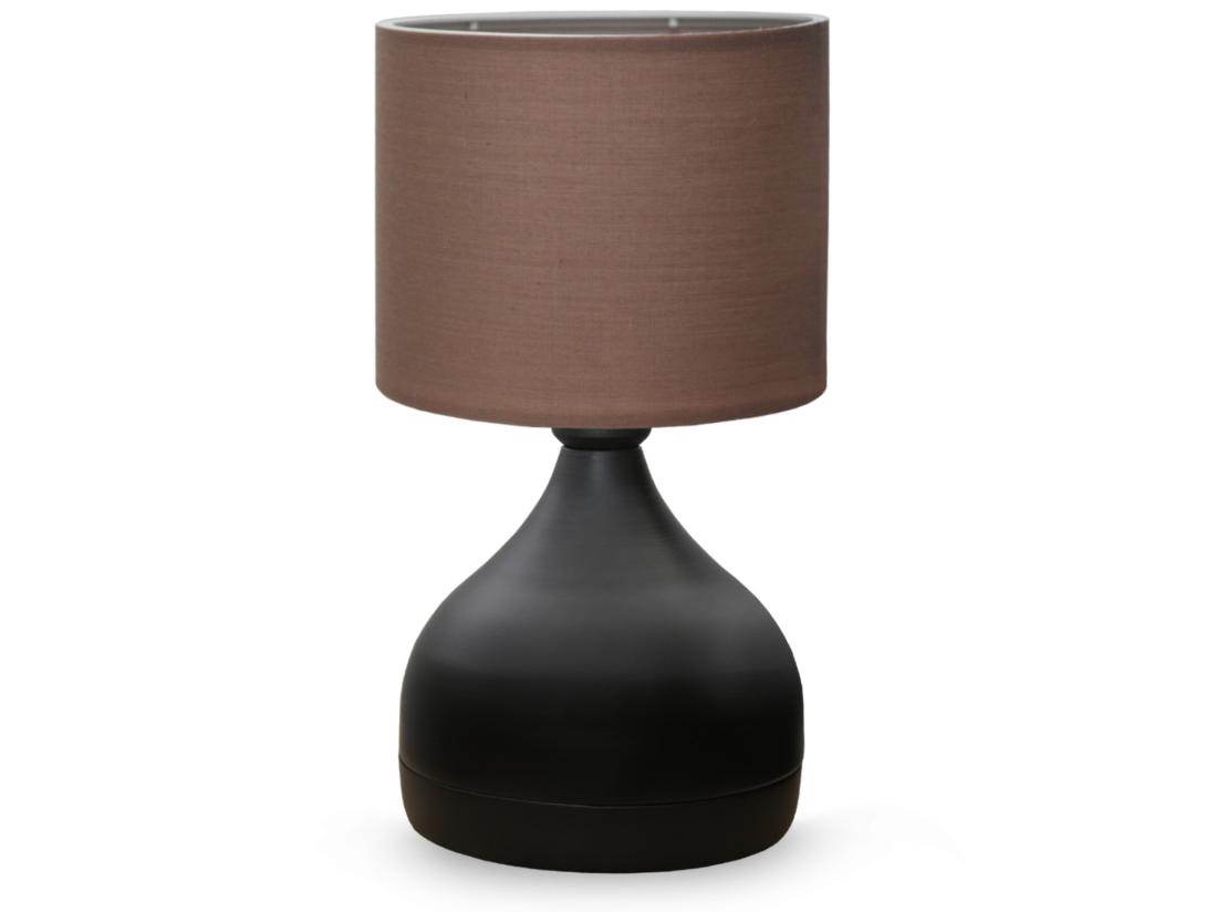 vente unique Lampe de bureau Shoreham E27 hauteur 32 cm noir / marron [lux.pro]