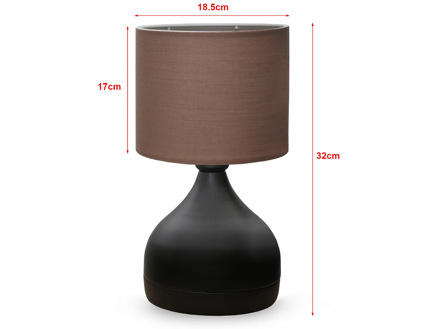 Lampe de bureau Shoreham E27 hauteur 32 cm noir / marron [lux.pro]