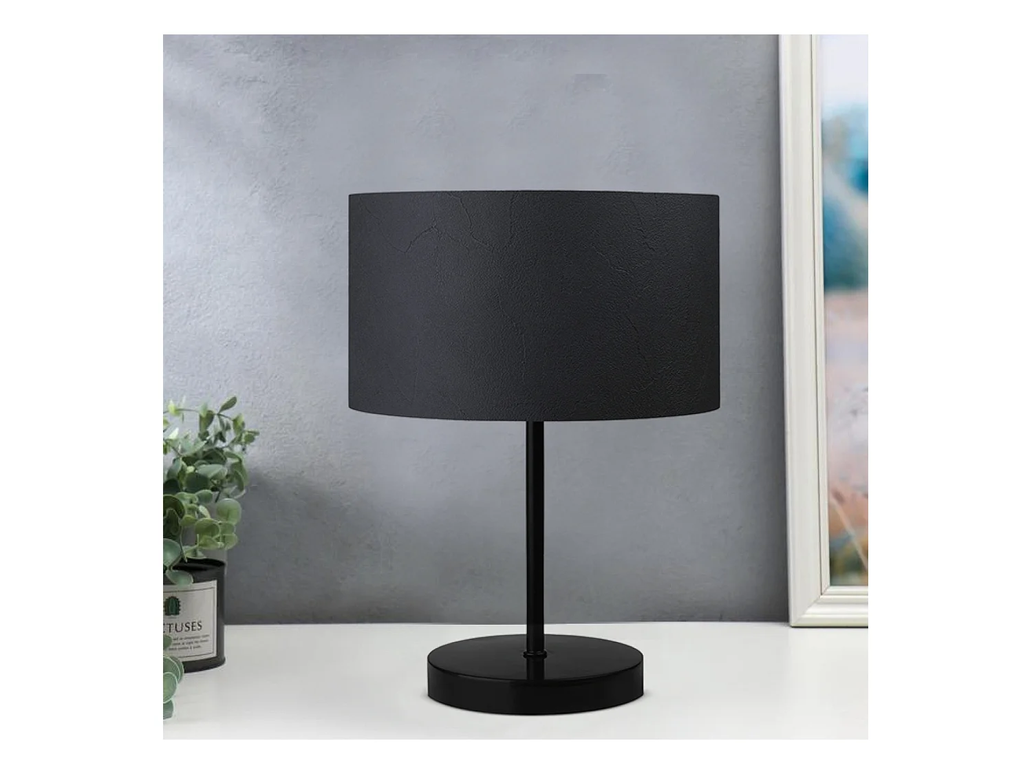 Lampe de bureau Margate E27 hauteur 35 cm noir / anthracite [lux.pro]