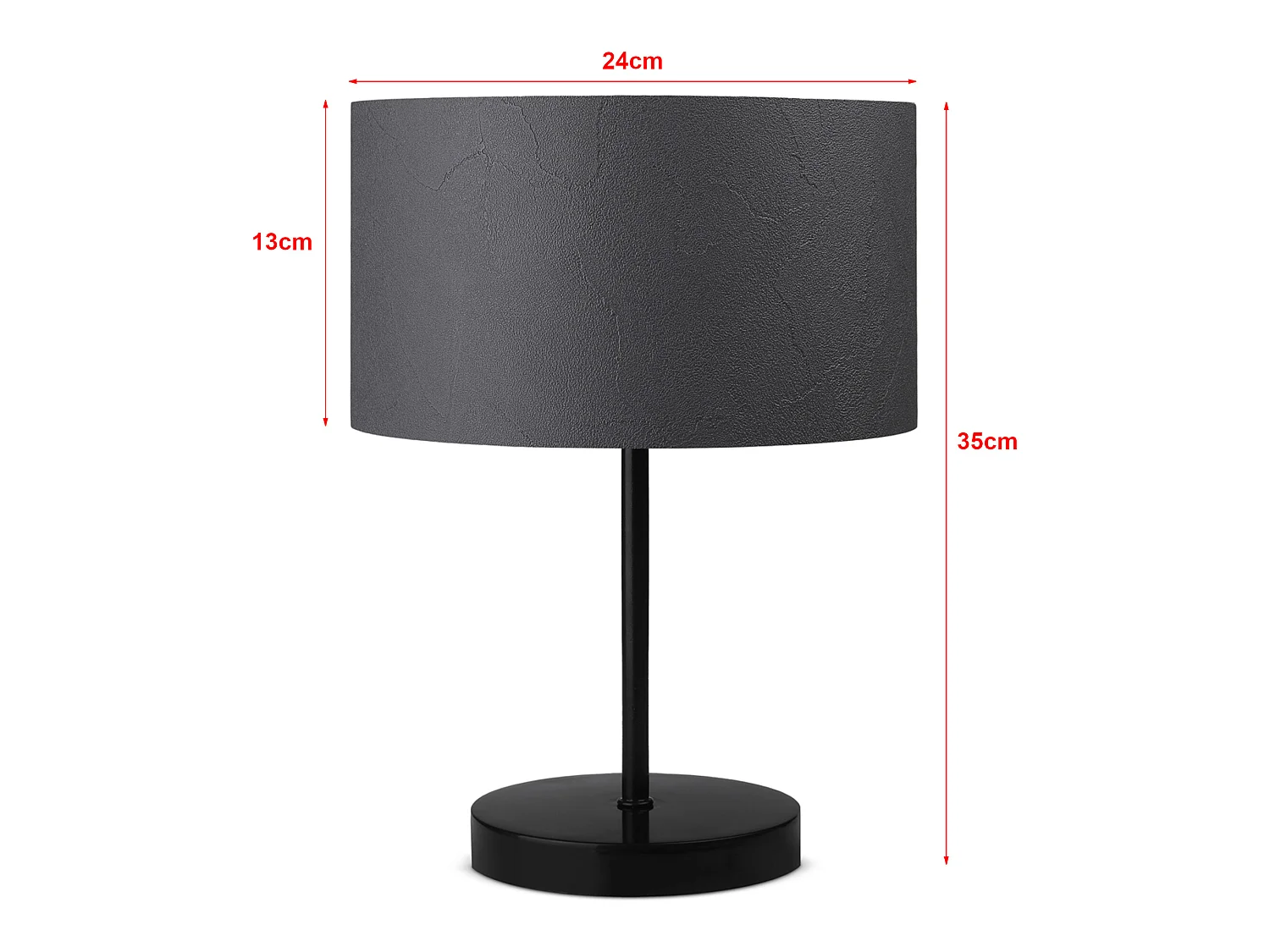 Lampe de bureau Margate E27 hauteur 35 cm noir / anthracite [lux.pro]