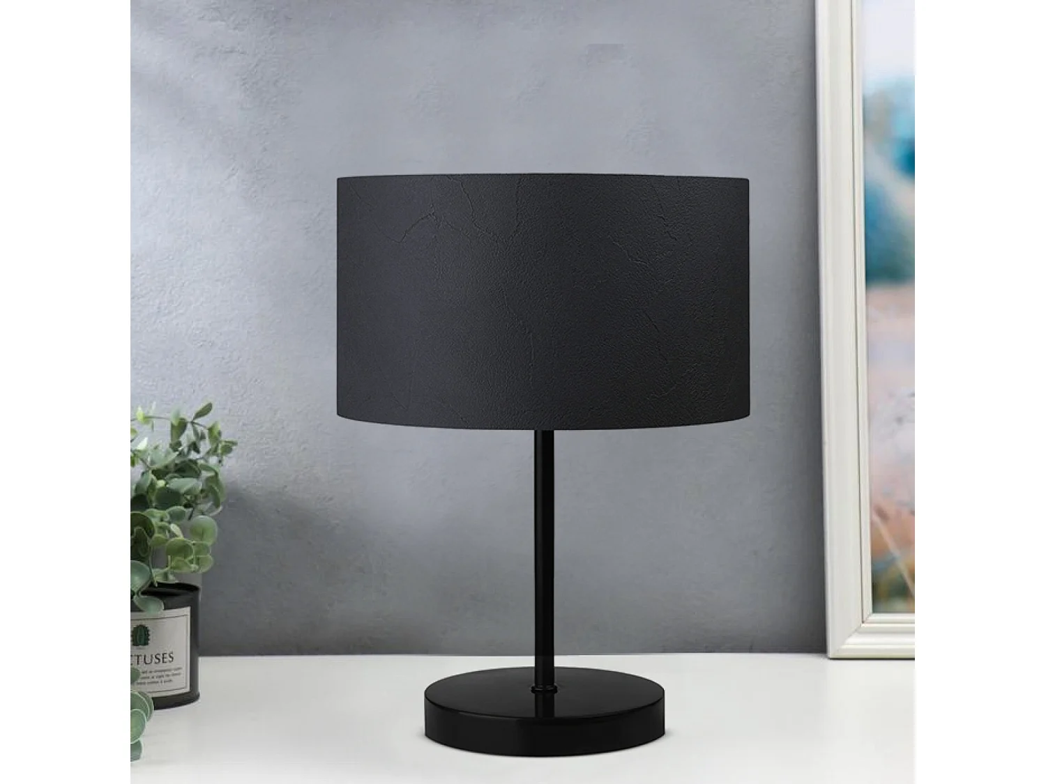 Lampe de bureau Margate E27 hauteur 35 cm noir / anthracite [lux.pro]
