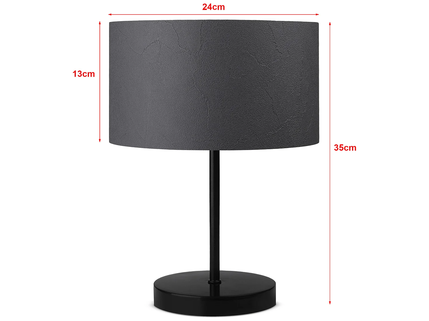 Lampe de bureau Margate E27 hauteur 35 cm noir / anthracite [lux.pro]