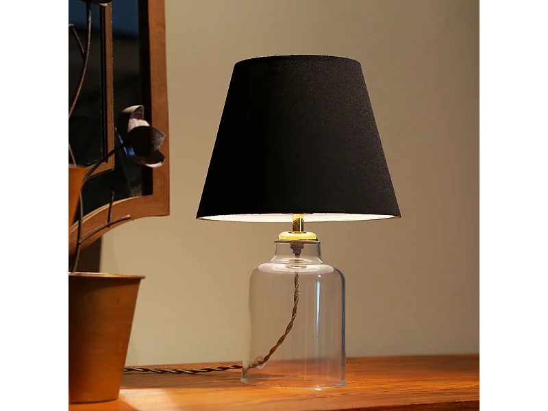 Lampe de bureau Oldham E27 hauteur 30 cm noir / laiton [lux.pro]