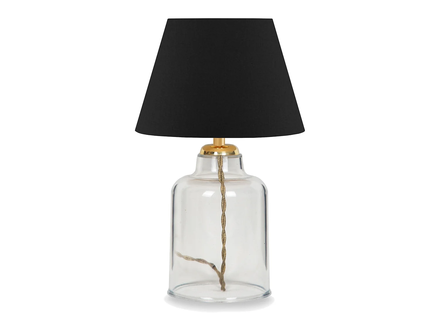 Lampe de bureau Oldham E27 hauteur 30 cm noir / laiton [lux.pro]