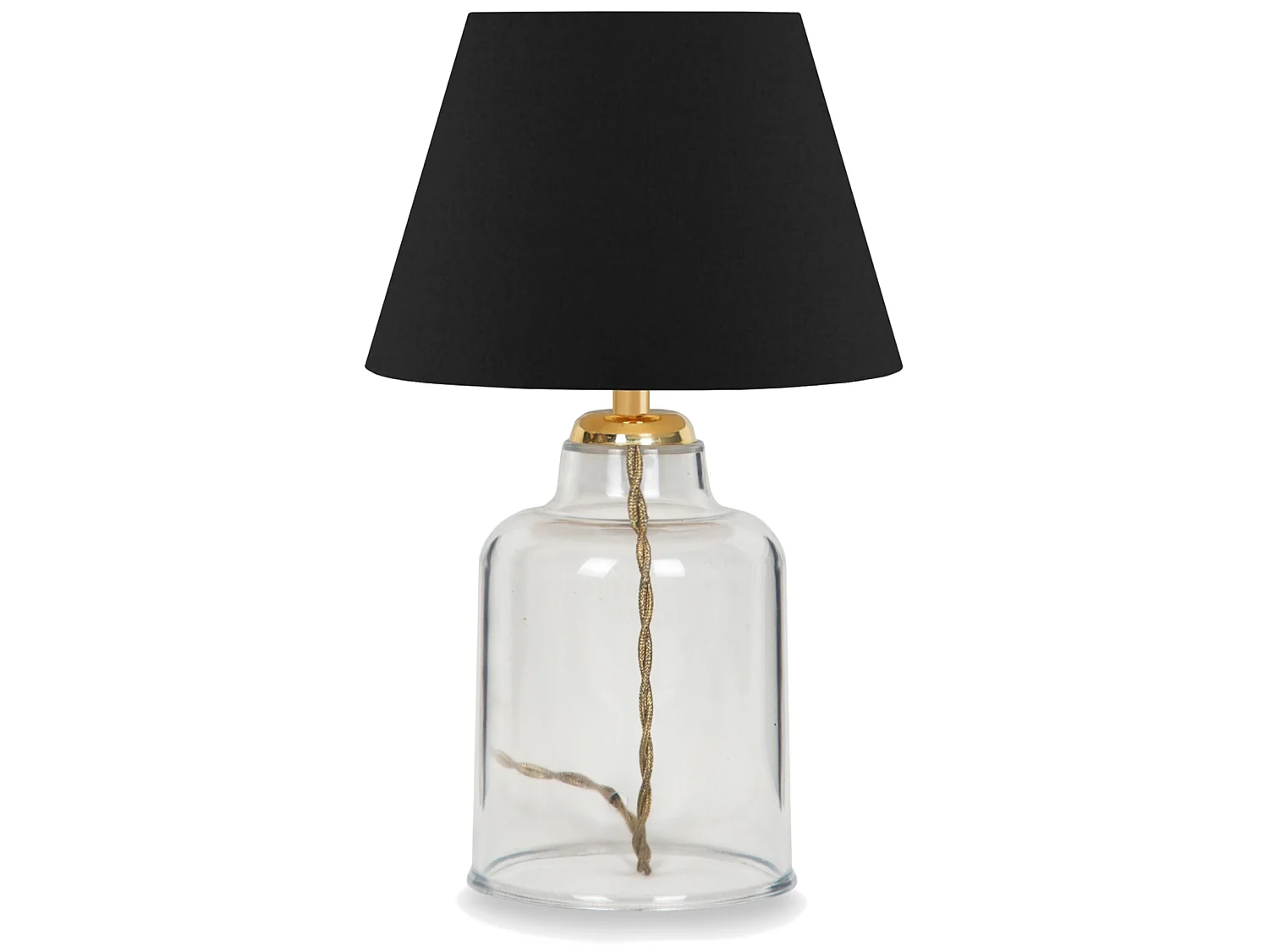 Lampe de bureau Oldham E27 hauteur 30 cm noir / laiton [lux.pro]