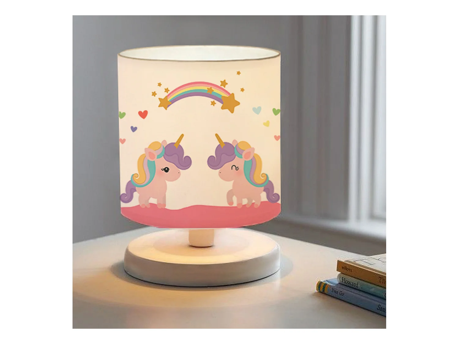 Lampe de bureau Maidstone pour enfant 22 cm blanc à motif de licorne [lux.pro]