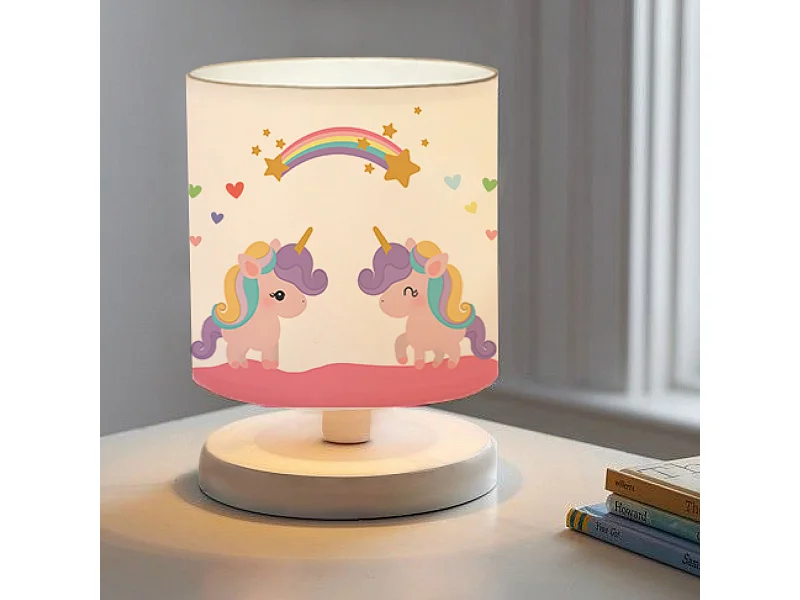 Lampe de bureau Maidstone pour enfant 22 cm blanc à motif de licorne [lux.pro]