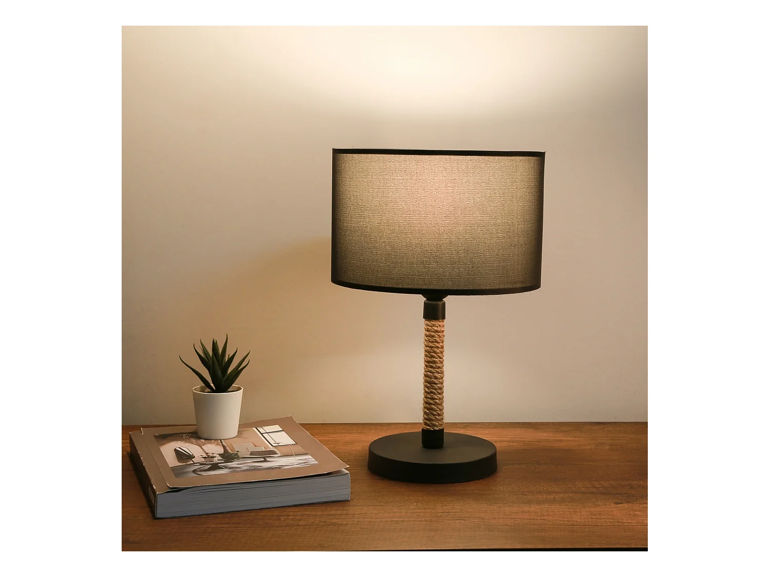 Lampe de bureau Rayleigh E27 hauteur 37 cm noir [lux.pro]