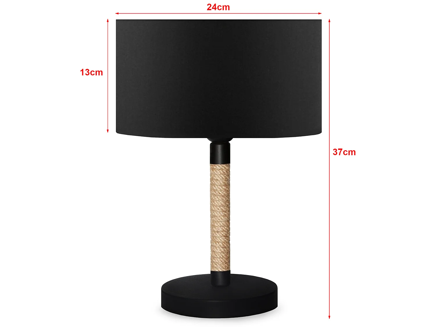 Lampe de bureau Rayleigh E27 hauteur 37 cm noir [lux.pro]