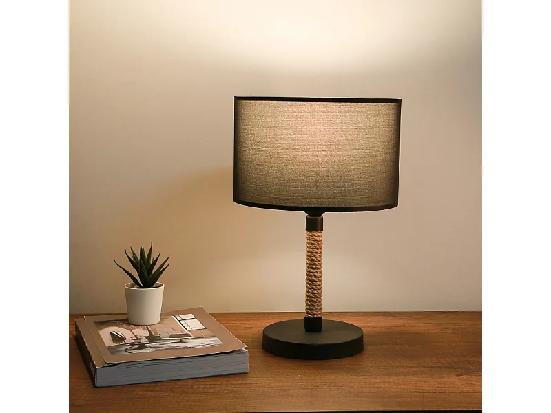 Lampe de bureau Rayleigh E27 hauteur 37 cm noir [lux.pro]