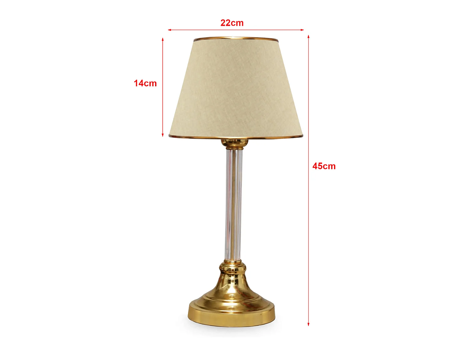 Lampe de bureau Paisley E27 hauteur 45 cm laiton / beige [lux.pro]